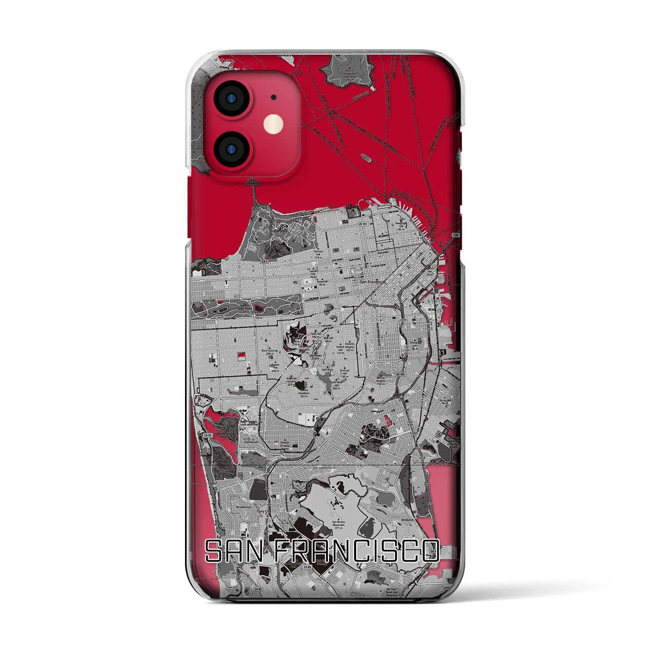 【サンフランシスコ（アメリカ）】地図柄iPhoneケース（クリアタイプ）