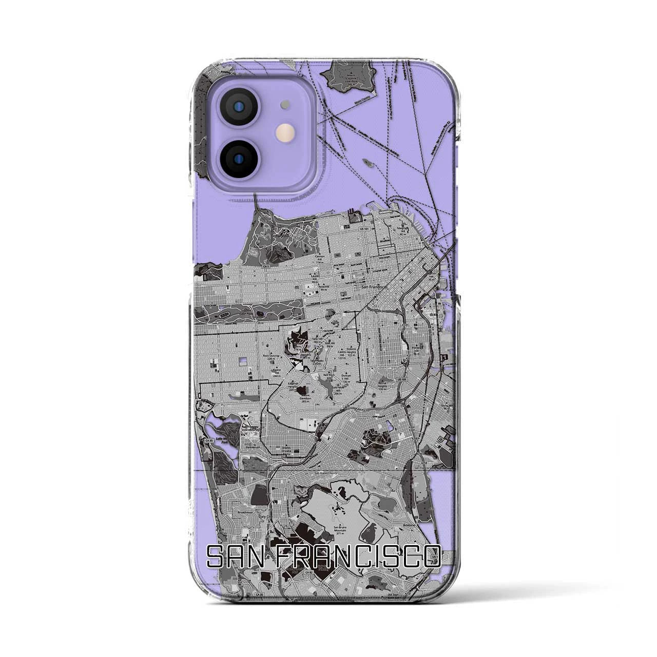 【サンフランシスコ（アメリカ）】地図柄iPhoneケース（クリアタイプ）