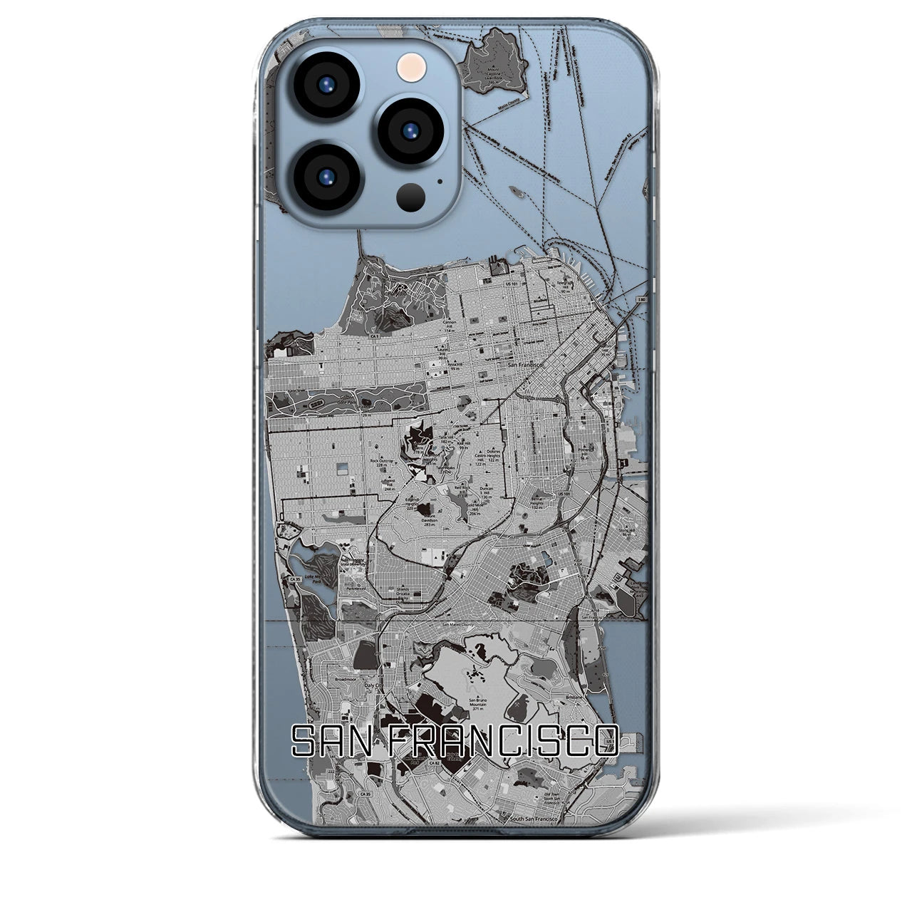 【サンフランシスコ（アメリカ）】地図柄iPhoneケース（クリアタイプ）