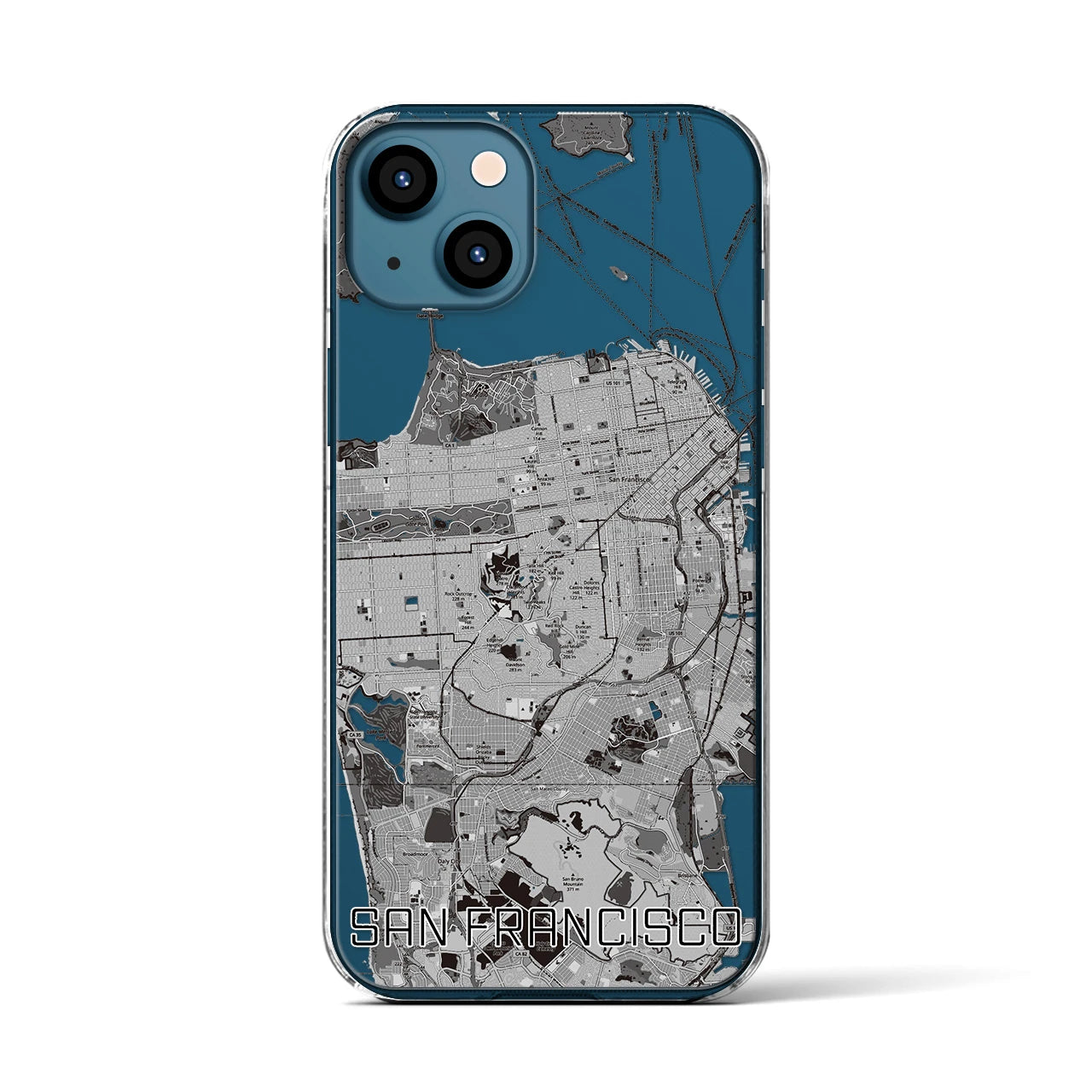 【サンフランシスコ（アメリカ）】地図柄iPhoneケース（クリアタイプ）