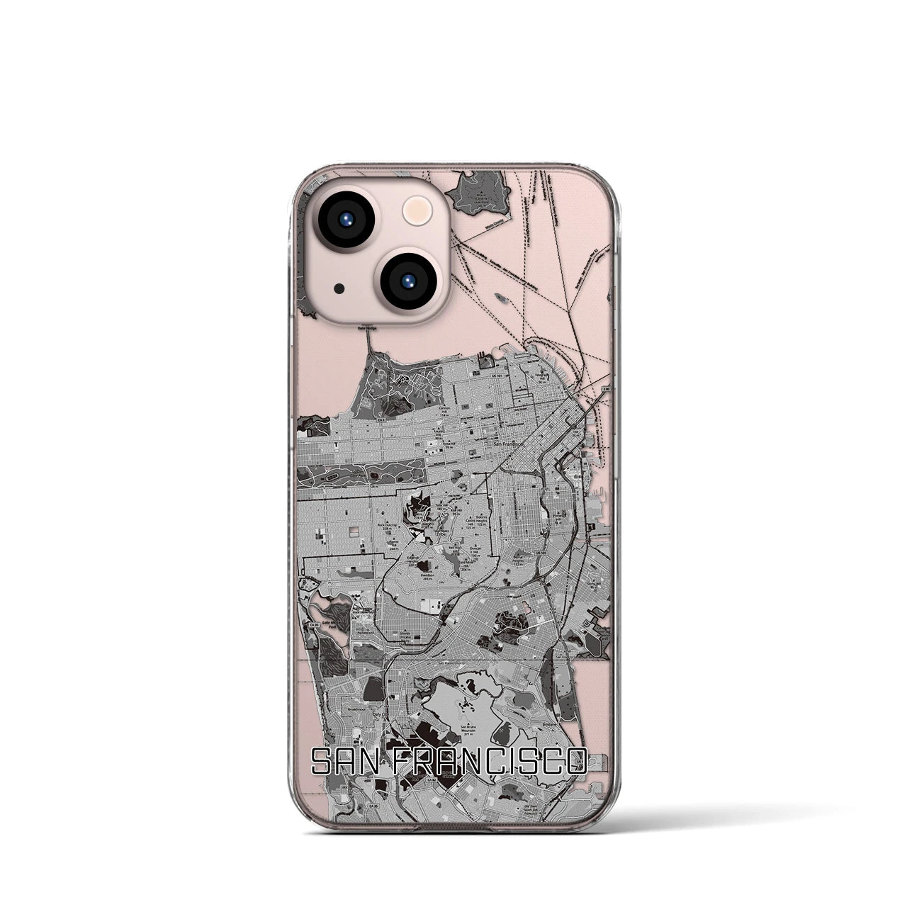 【サンフランシスコ（アメリカ）】地図柄iPhoneケース（クリアタイプ）