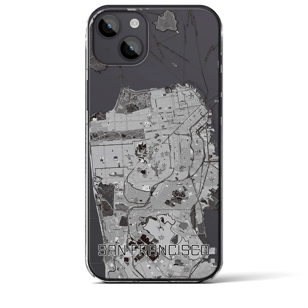 【サンフランシスコ（アメリカ）】地図柄iPhoneケース（クリアタイプ）