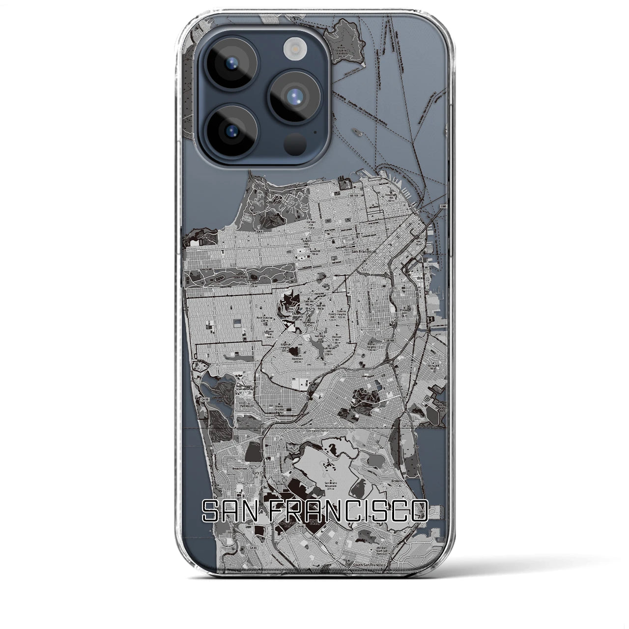 【サンフランシスコ（アメリカ）】地図柄iPhoneケース（クリアタイプ）