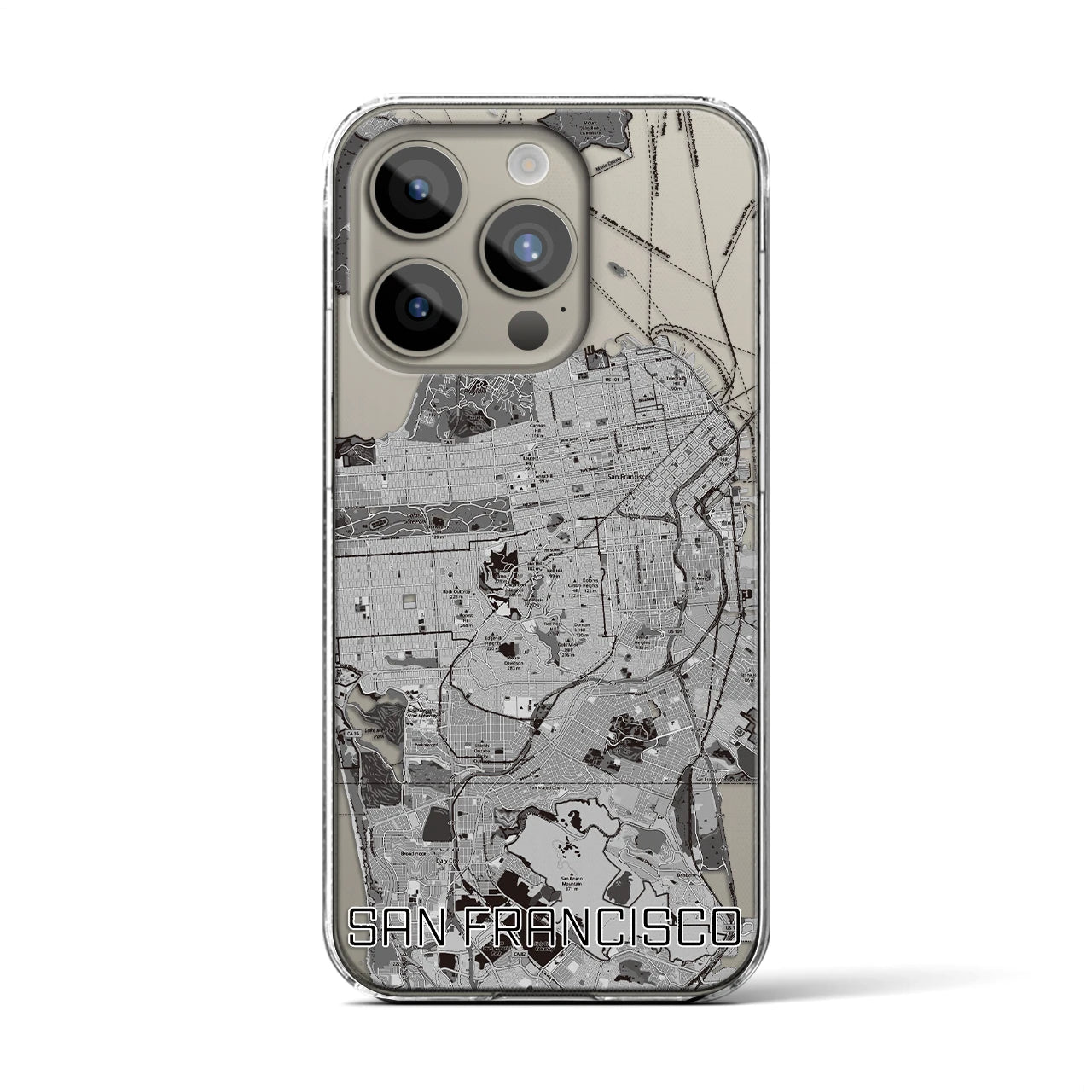 【サンフランシスコ（アメリカ）】地図柄iPhoneケース（クリアタイプ）