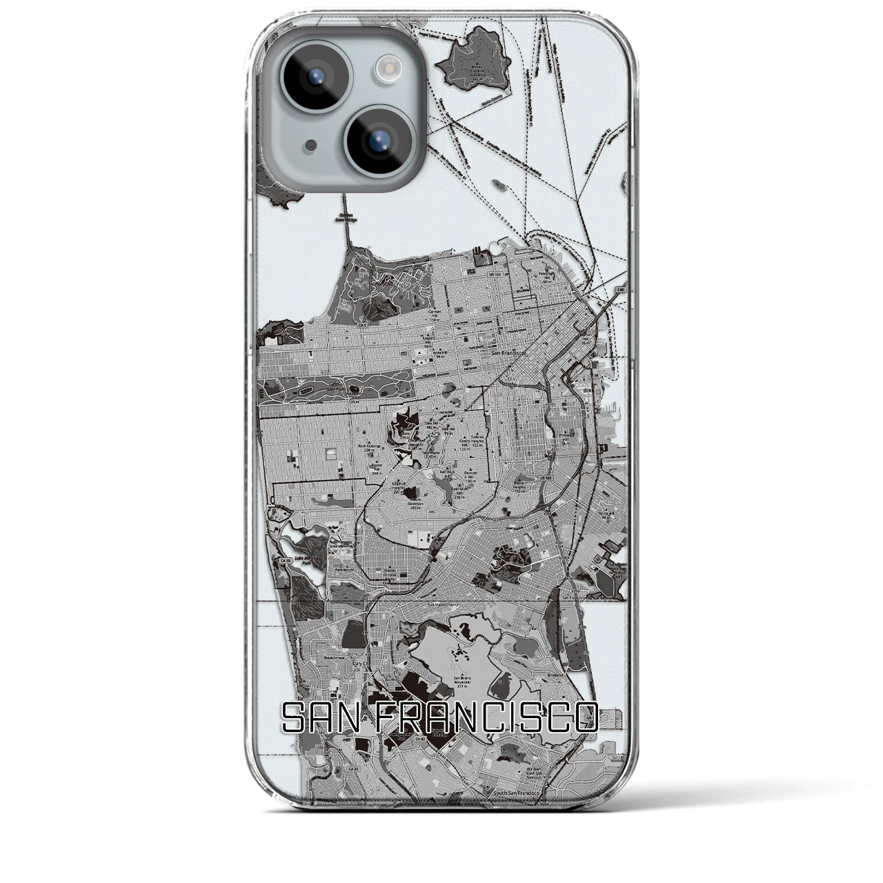 【サンフランシスコ（アメリカ）】地図柄iPhoneケース（クリアタイプ）