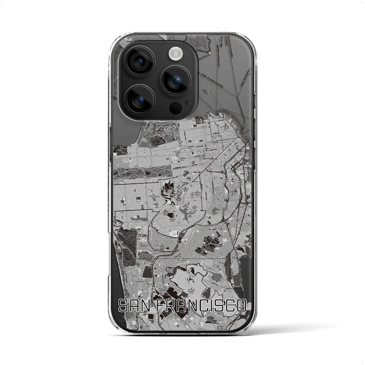 【サンフランシスコ（アメリカ）】地図柄iPhoneケース（クリアタイプ）
