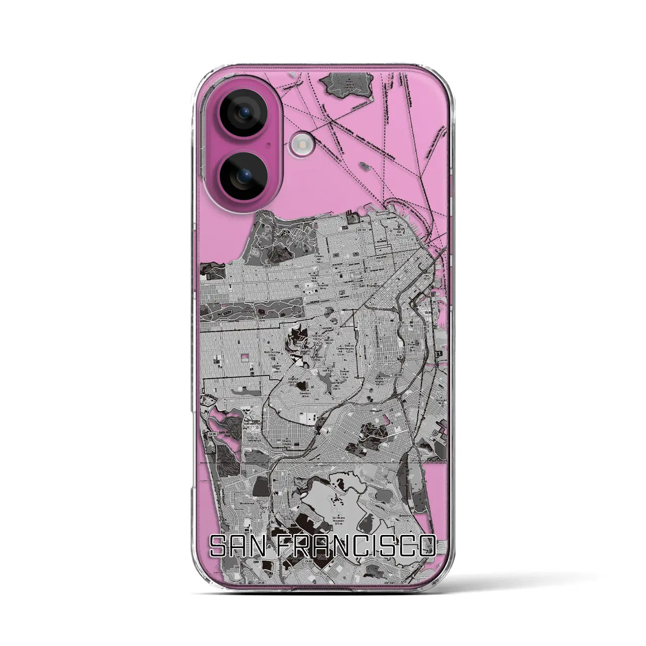 【サンフランシスコ（アメリカ）】地図柄iPhoneケース（クリアタイプ）