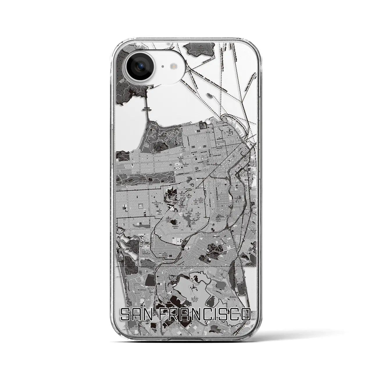 【サンフランシスコ（アメリカ）】地図柄iPhoneケース（クリアタイプ）