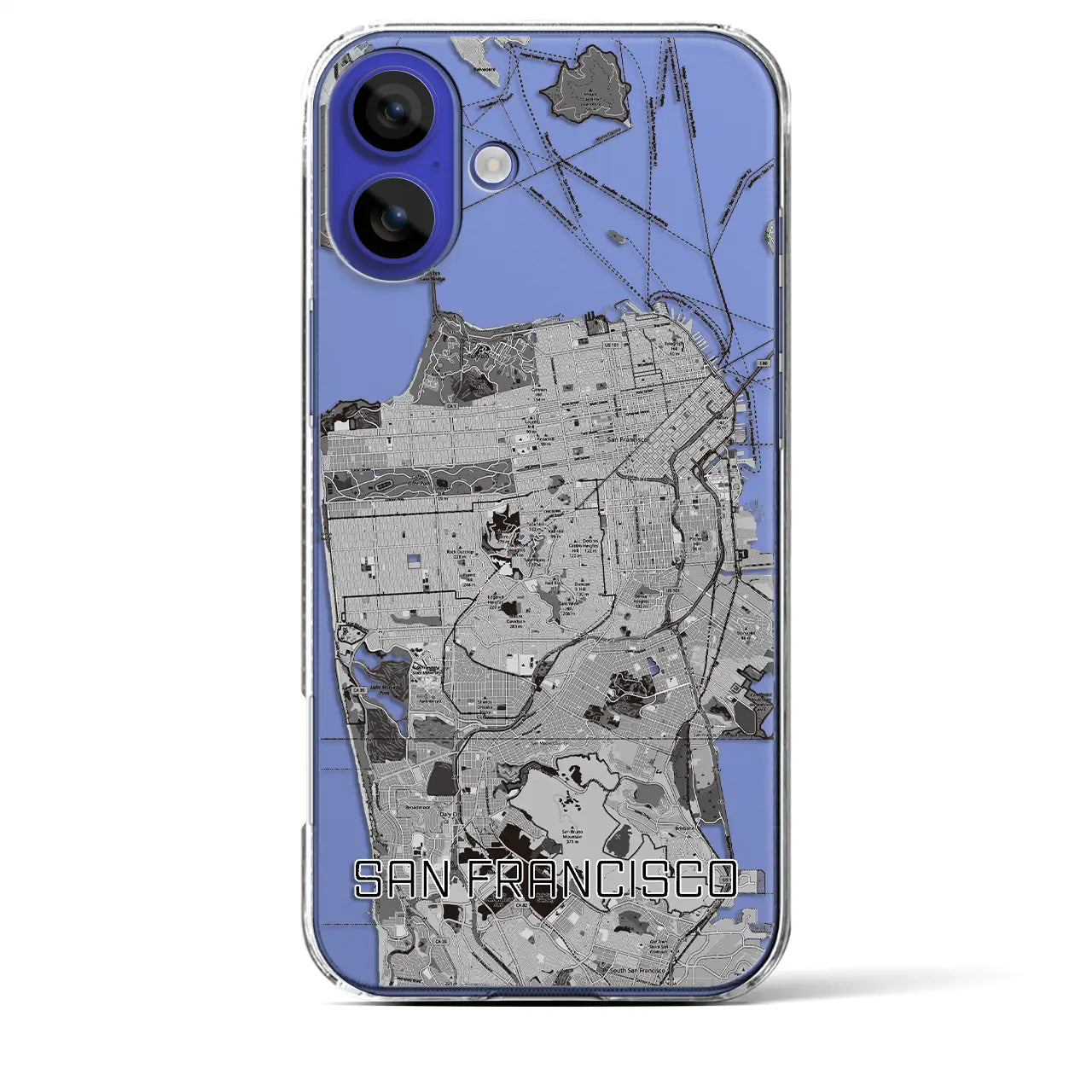 【サンフランシスコ（アメリカ）】地図柄iPhoneケース（クリアタイプ）