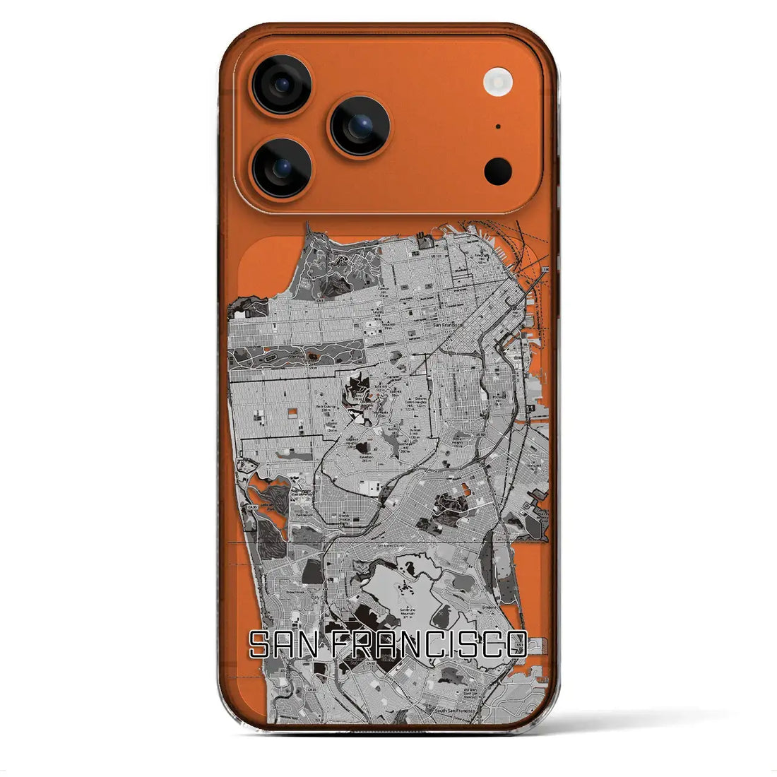 【サンフランシスコ（アメリカ）】地図柄iPhoneケース（クリアタイプ）