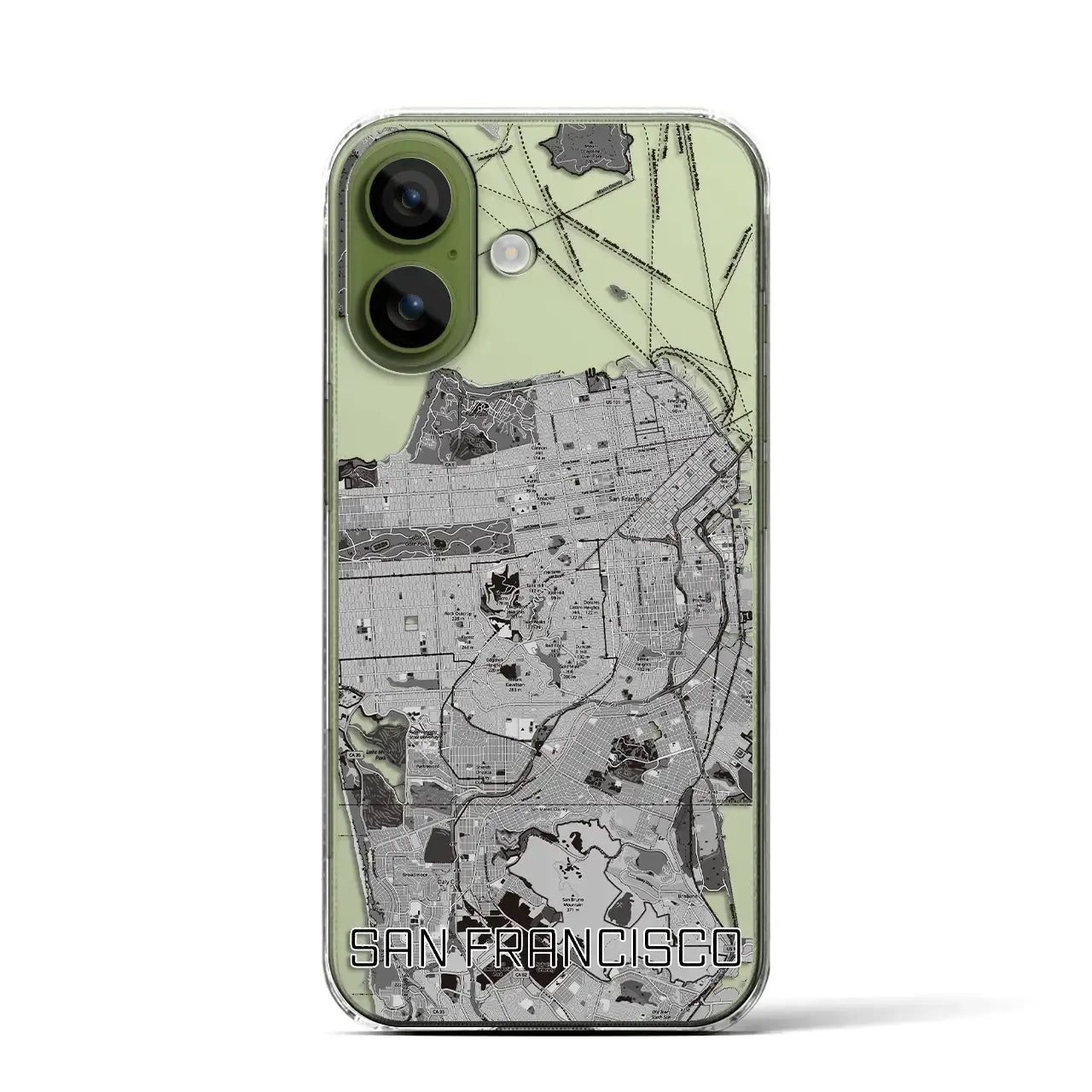 【サンフランシスコ（アメリカ）】地図柄iPhoneケース（クリアタイプ）