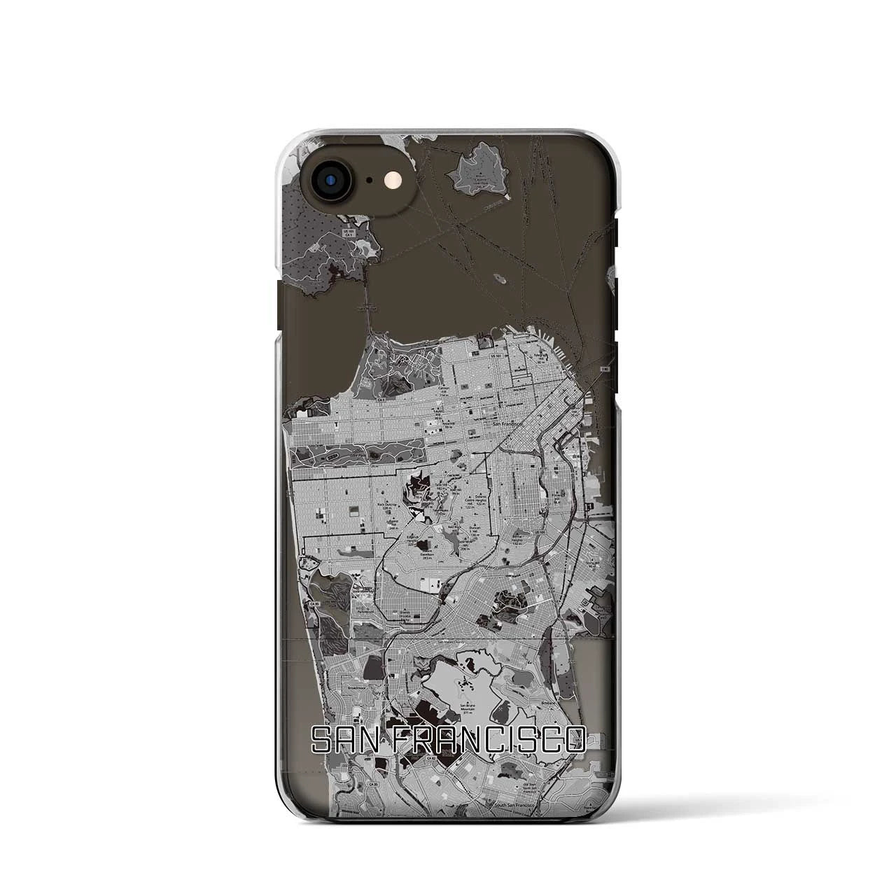 【サンフランシスコ（アメリカ）】地図柄iPhoneケース（クリアタイプ）