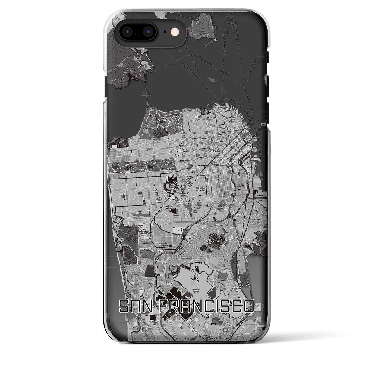 【サンフランシスコ（アメリカ）】地図柄iPhoneケース（クリアタイプ）
