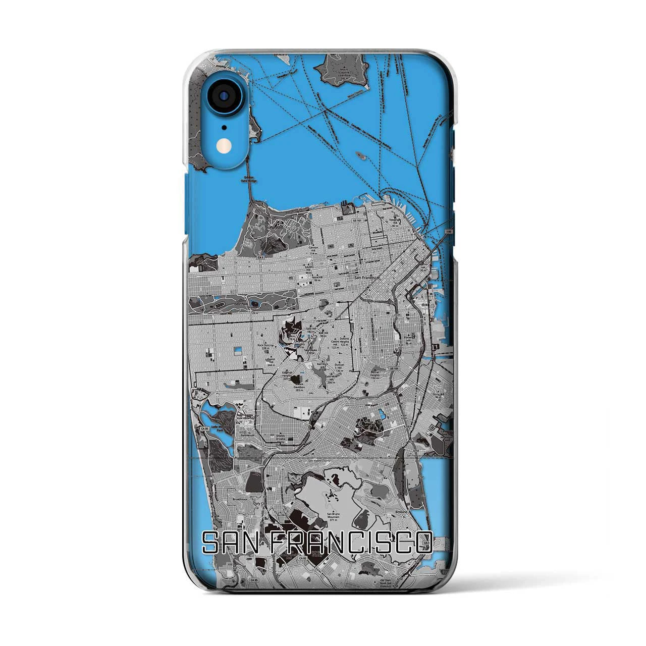 【サンフランシスコ（アメリカ）】地図柄iPhoneケース（クリアタイプ）