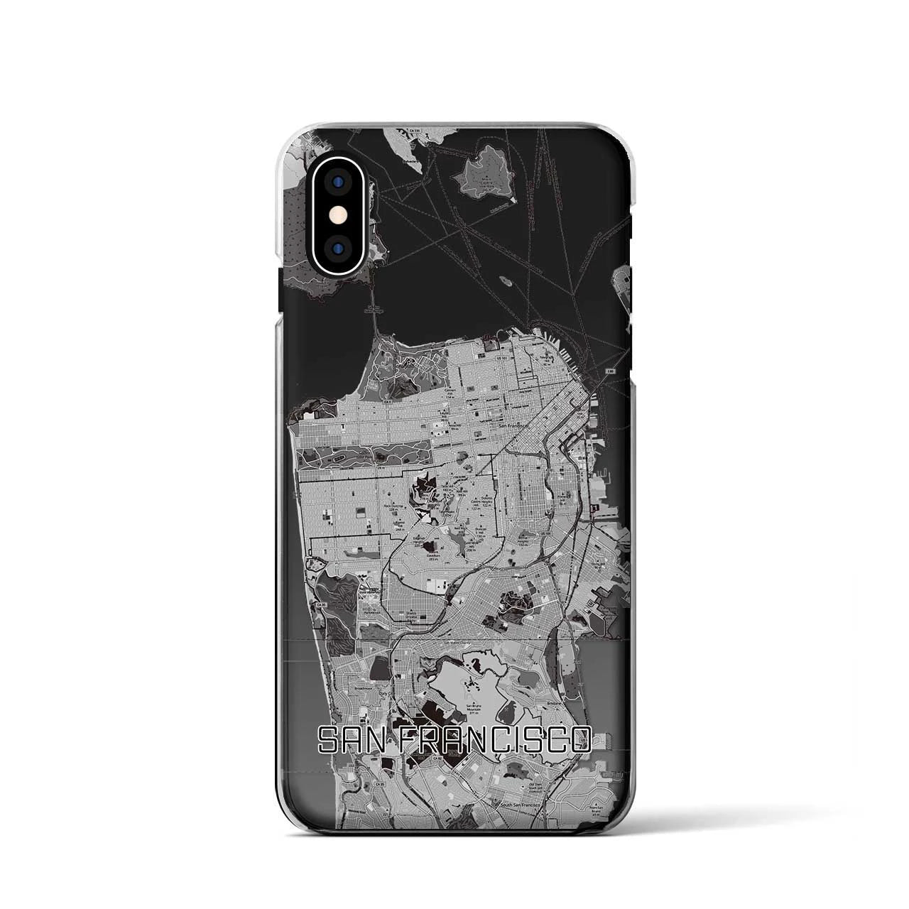 【サンフランシスコ（アメリカ）】地図柄iPhoneケース（クリアタイプ）