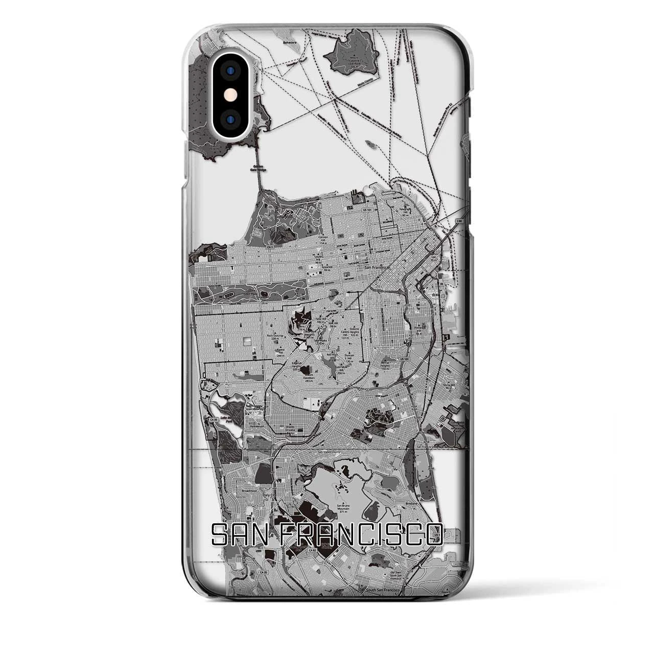 【サンフランシスコ（アメリカ）】地図柄iPhoneケース（クリアタイプ）