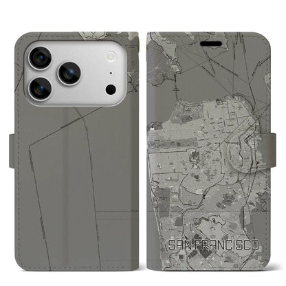 【サンフランシスコ（アメリカ）】地図柄iPhoneケース（手帳タイプ）
