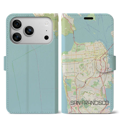 【サンフランシスコ（アメリカ）】地図柄iPhoneケース（手帳タイプ）