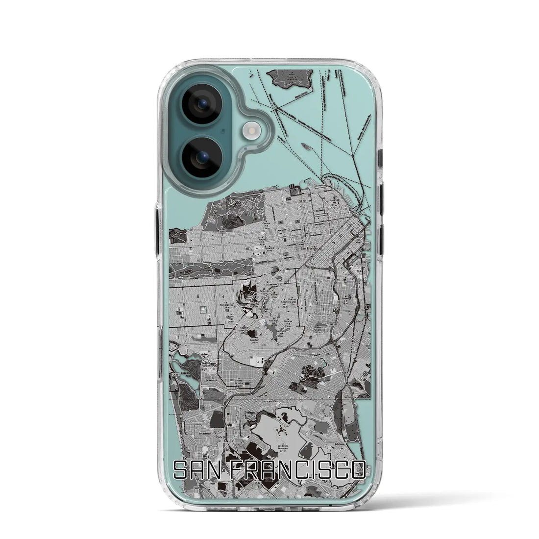 【サンフランシスコ（アメリカ）】地図柄iPhoneケース（MagSafeタイプ）モノトーン・iPhone 16 Pro 用