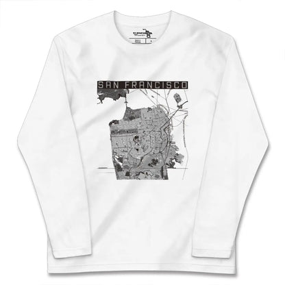 【サンフランシスコ（アメリカ）】地図柄ロングスリーブTシャツ