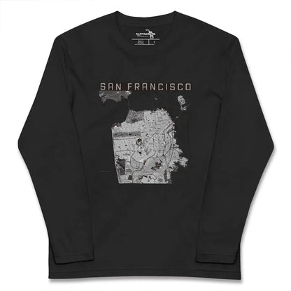 【サンフランシスコ（アメリカ）】地図柄ロングスリーブTシャツ