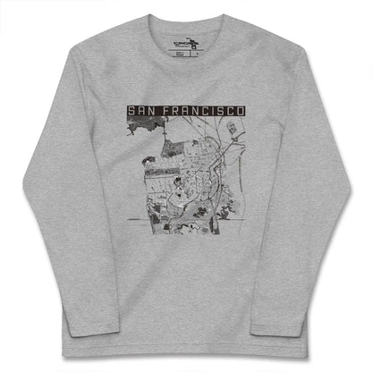 【サンフランシスコ（アメリカ）】地図柄ロングスリーブTシャツ