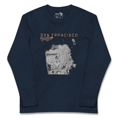【サンフランシスコ（アメリカ）】地図柄ロングスリーブTシャツ
