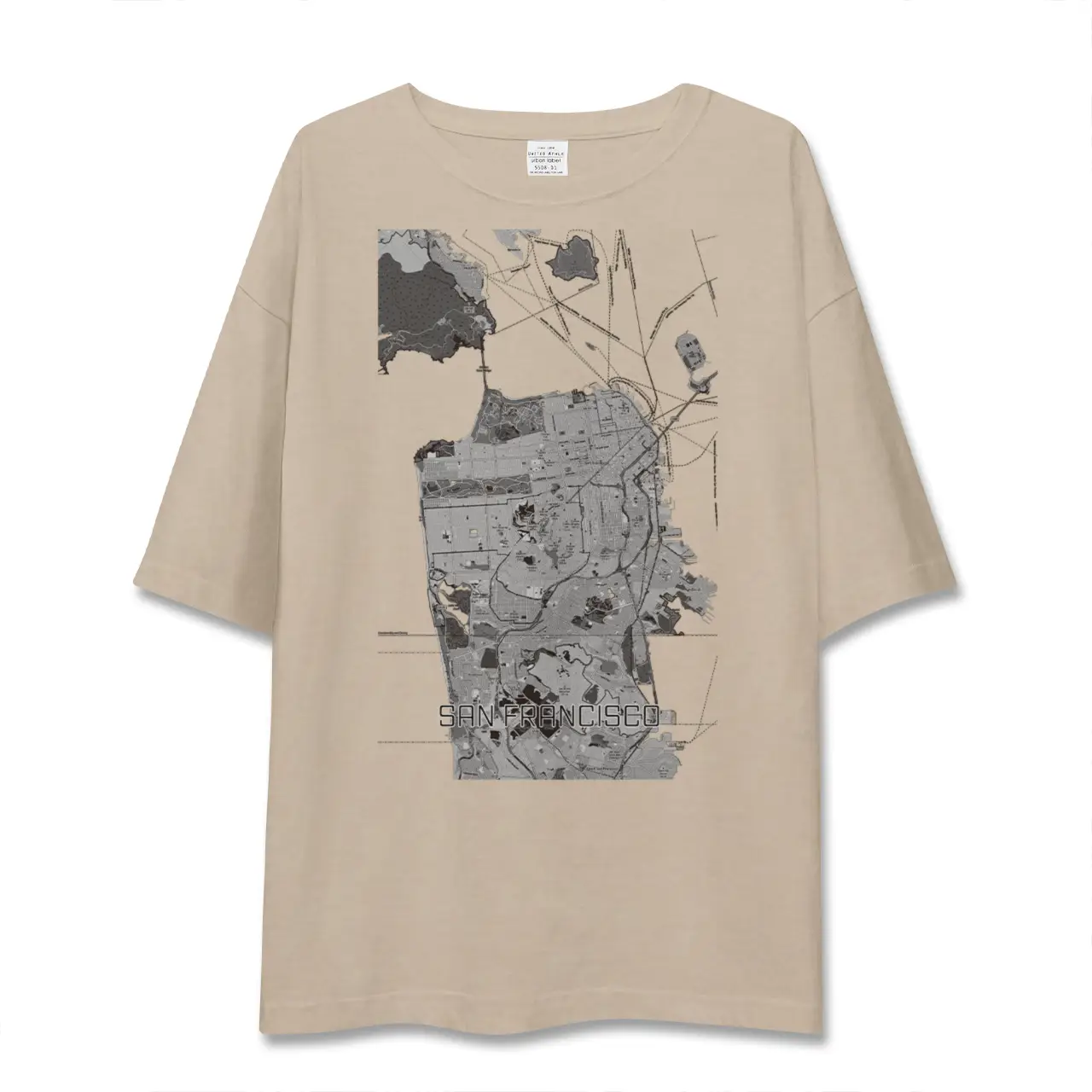 【サンフランシスコ（アメリカ）】地図柄ビッグシルエットTシャツ