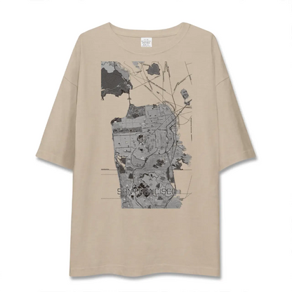 【サンフランシスコ（アメリカ）】地図柄ビッグシルエットTシャツ