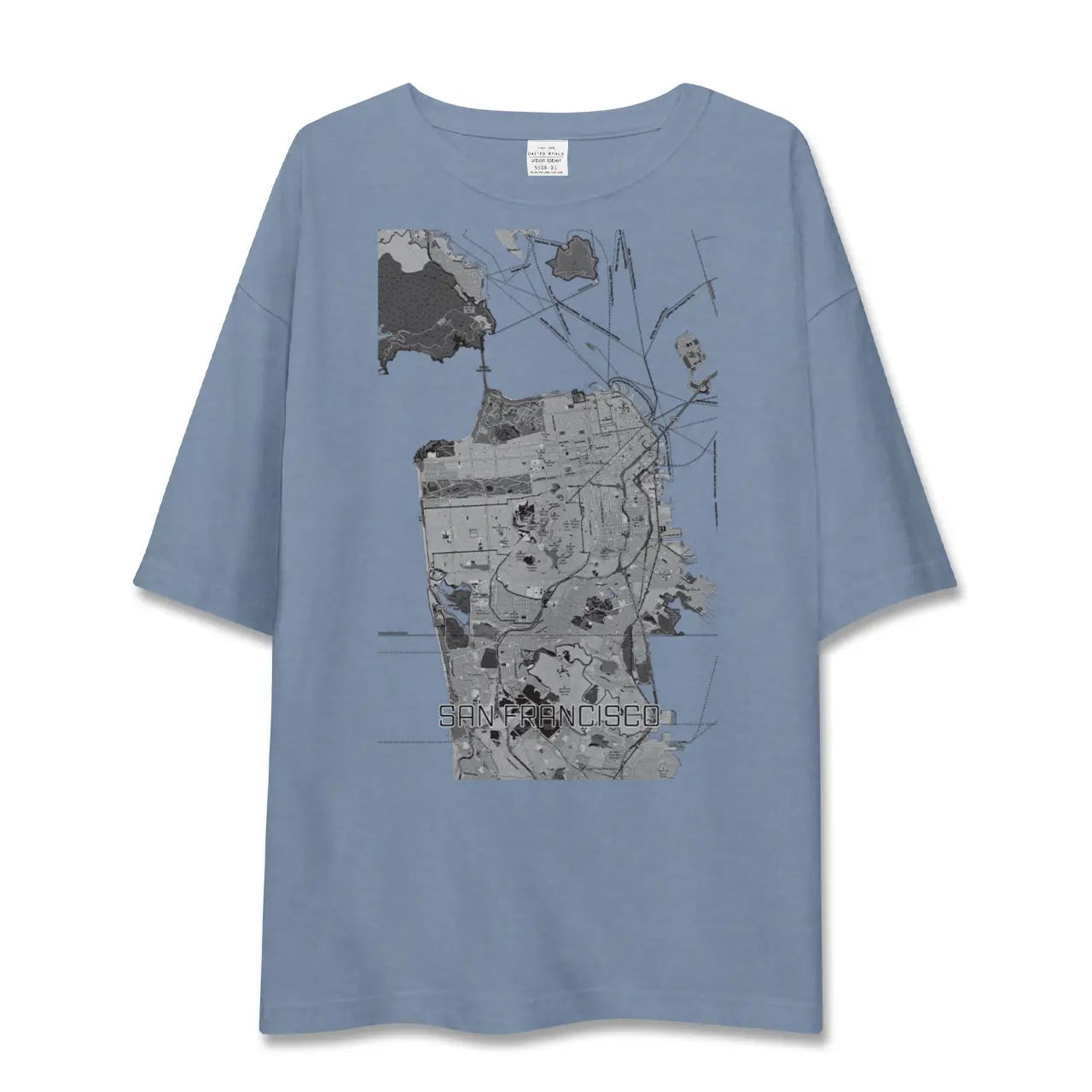 【サンフランシスコ（アメリカ）】地図柄ビッグシルエットTシャツ