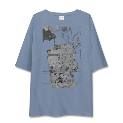 【サンフランシスコ（アメリカ）】地図柄ビッグシルエットTシャツ