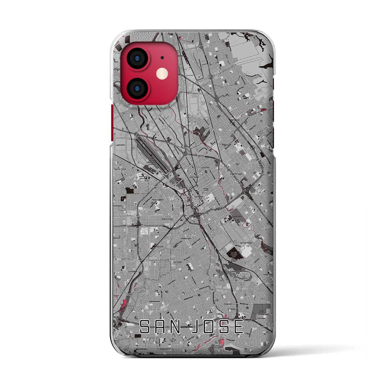【サンノゼ（アメリカ）】地図柄iPhoneケース（クリアタイプ）
