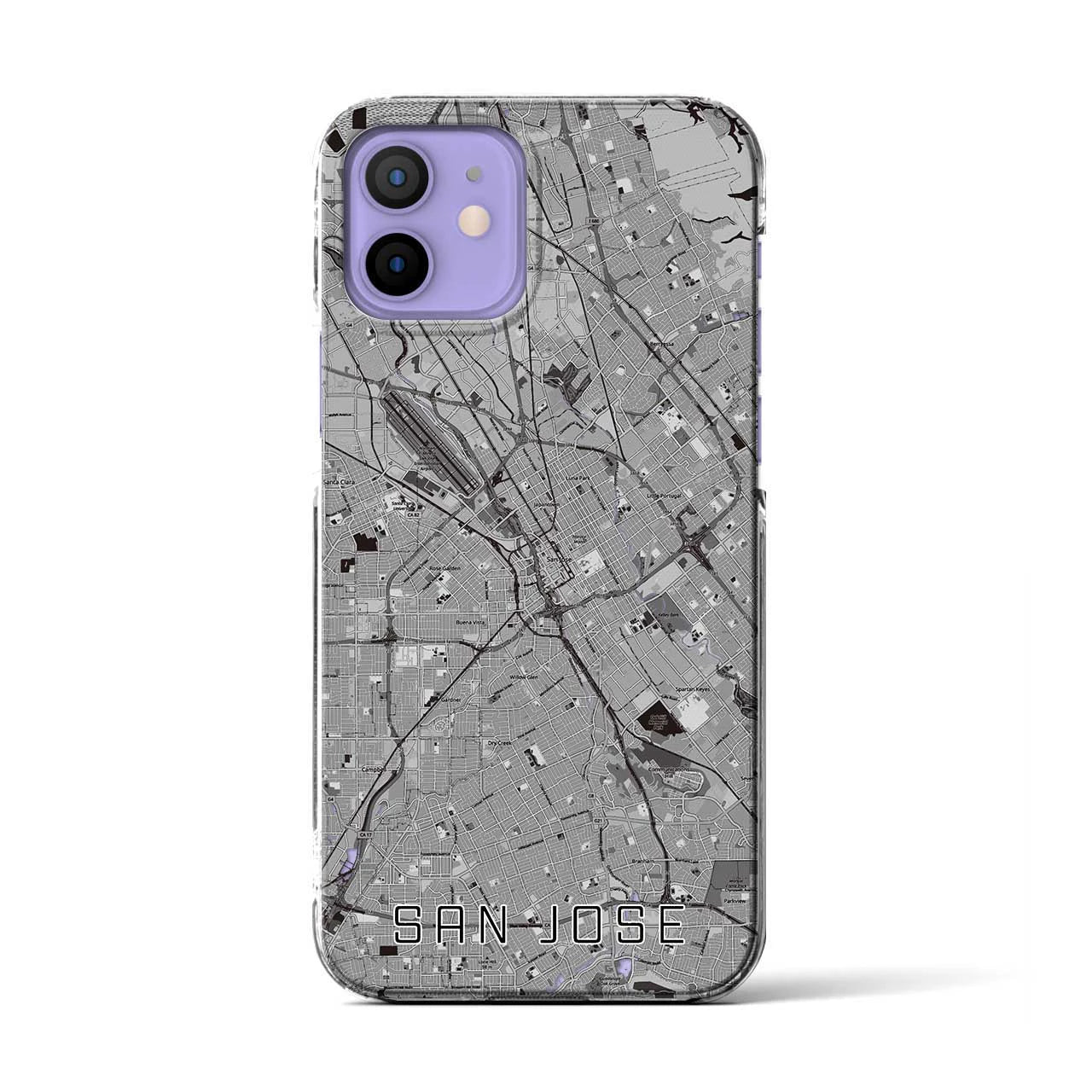 【サンノゼ（アメリカ）】地図柄iPhoneケース（クリアタイプ）
