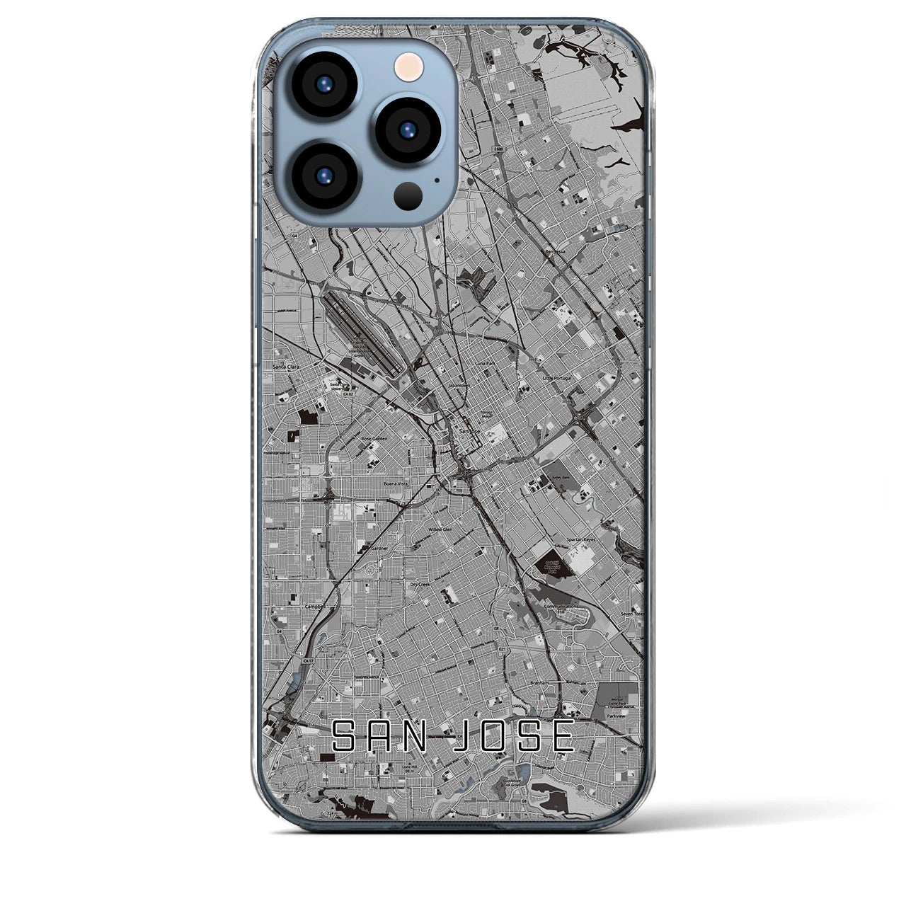 【サンノゼ（アメリカ）】地図柄iPhoneケース（クリアタイプ）