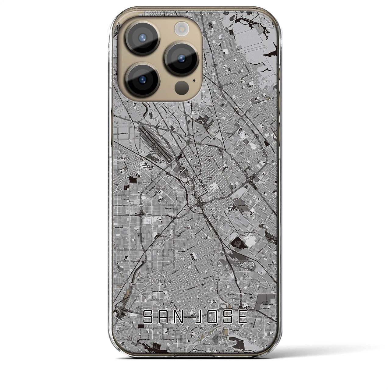 【サンノゼ（アメリカ）】地図柄iPhoneケース（クリアタイプ）