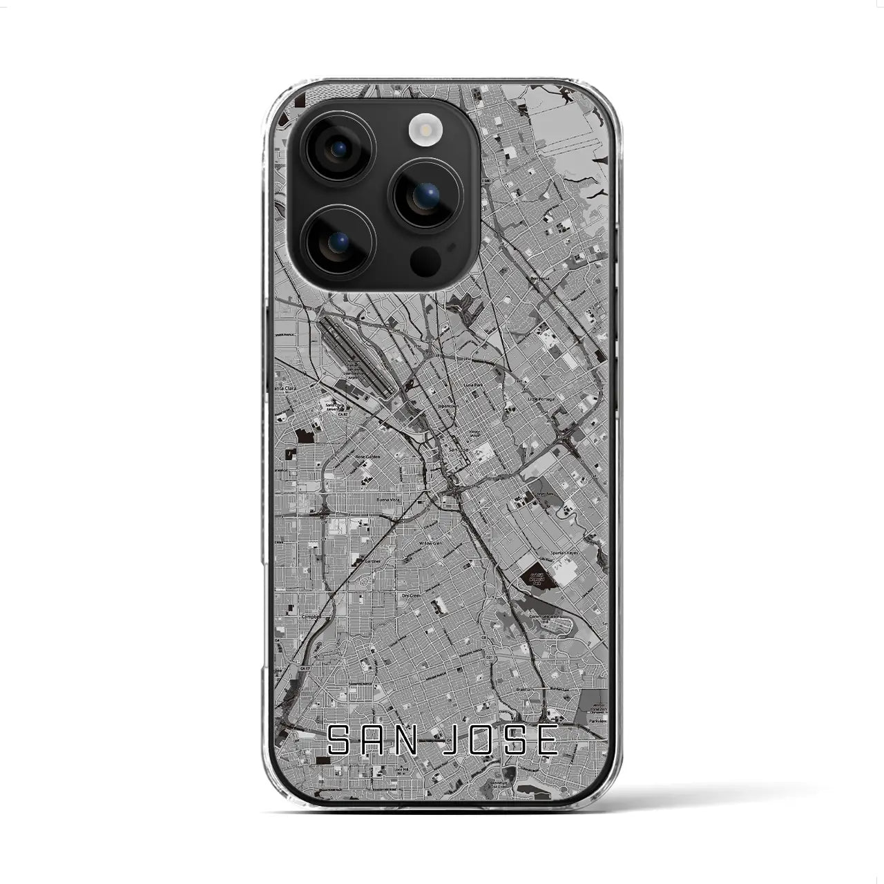 【サンノゼ（アメリカ）】地図柄iPhoneケース（クリアタイプ）