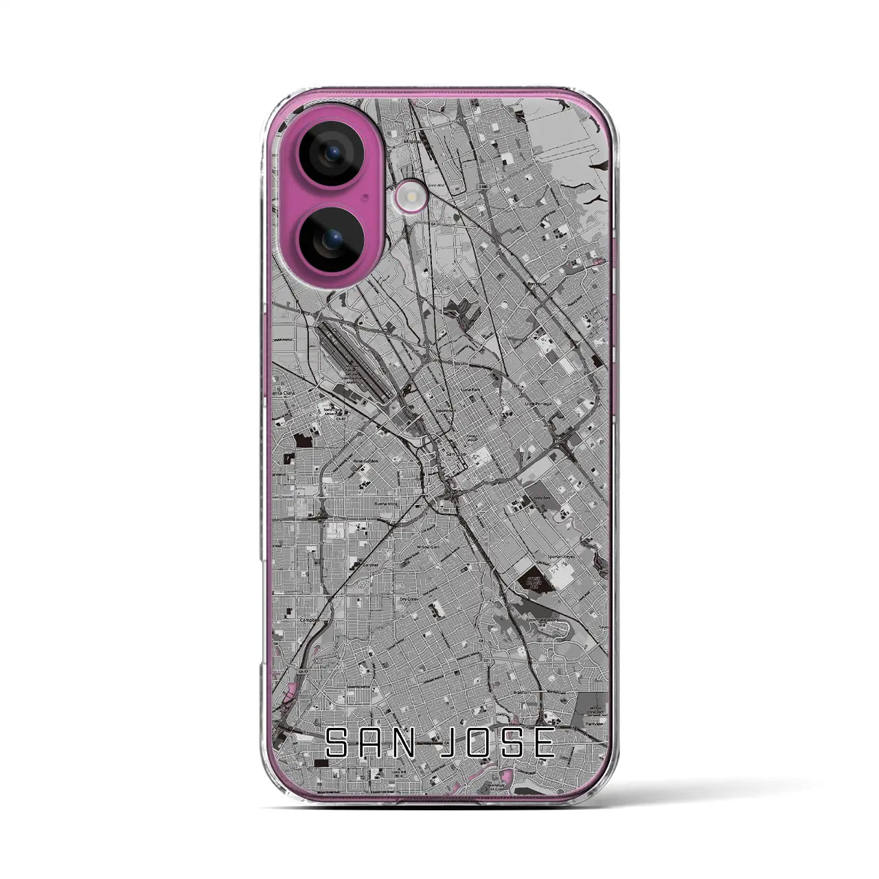 【サンノゼ（アメリカ）】地図柄iPhoneケース（クリアタイプ）