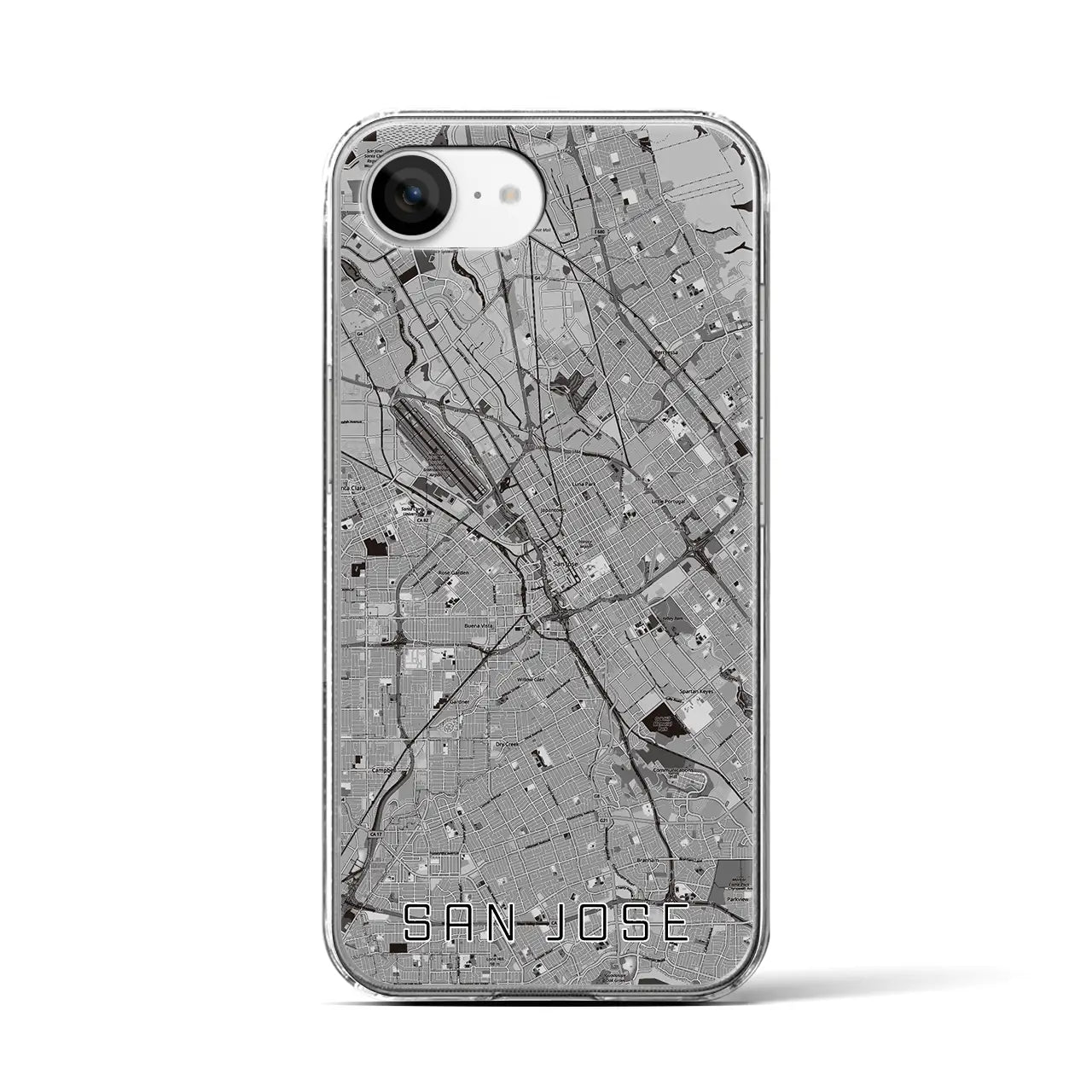 【サンノゼ（アメリカ）】地図柄iPhoneケース（クリアタイプ）