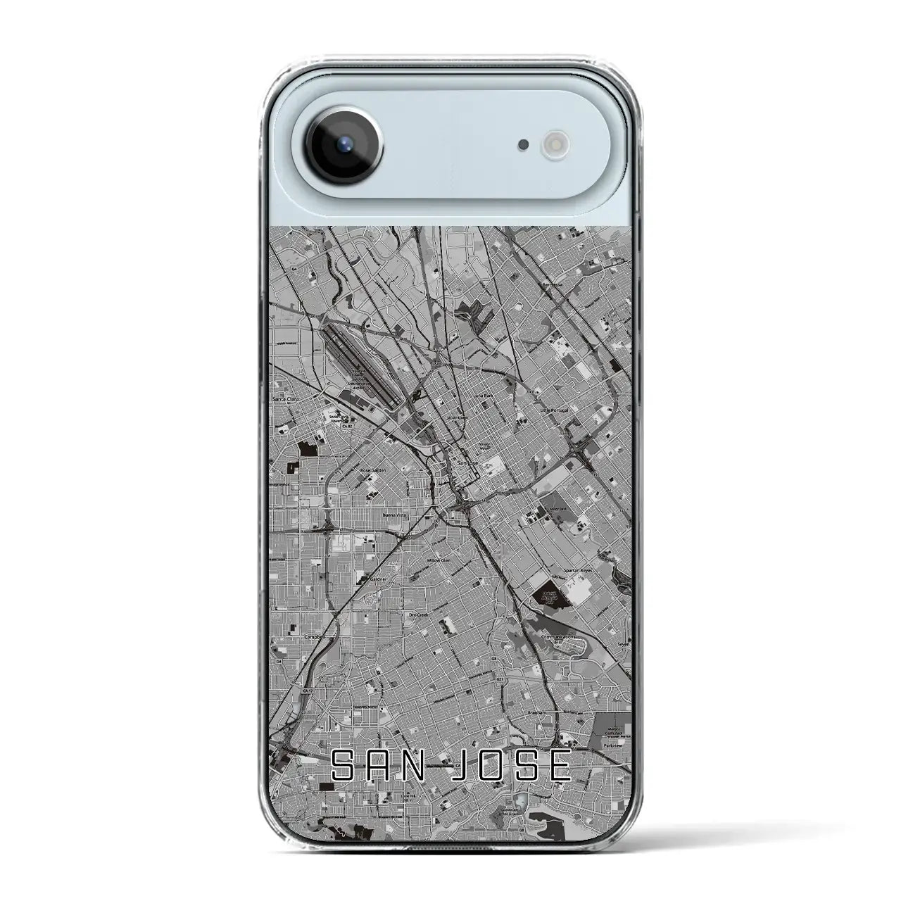 【サンノゼ（アメリカ）】地図柄iPhoneケース（クリアタイプ）