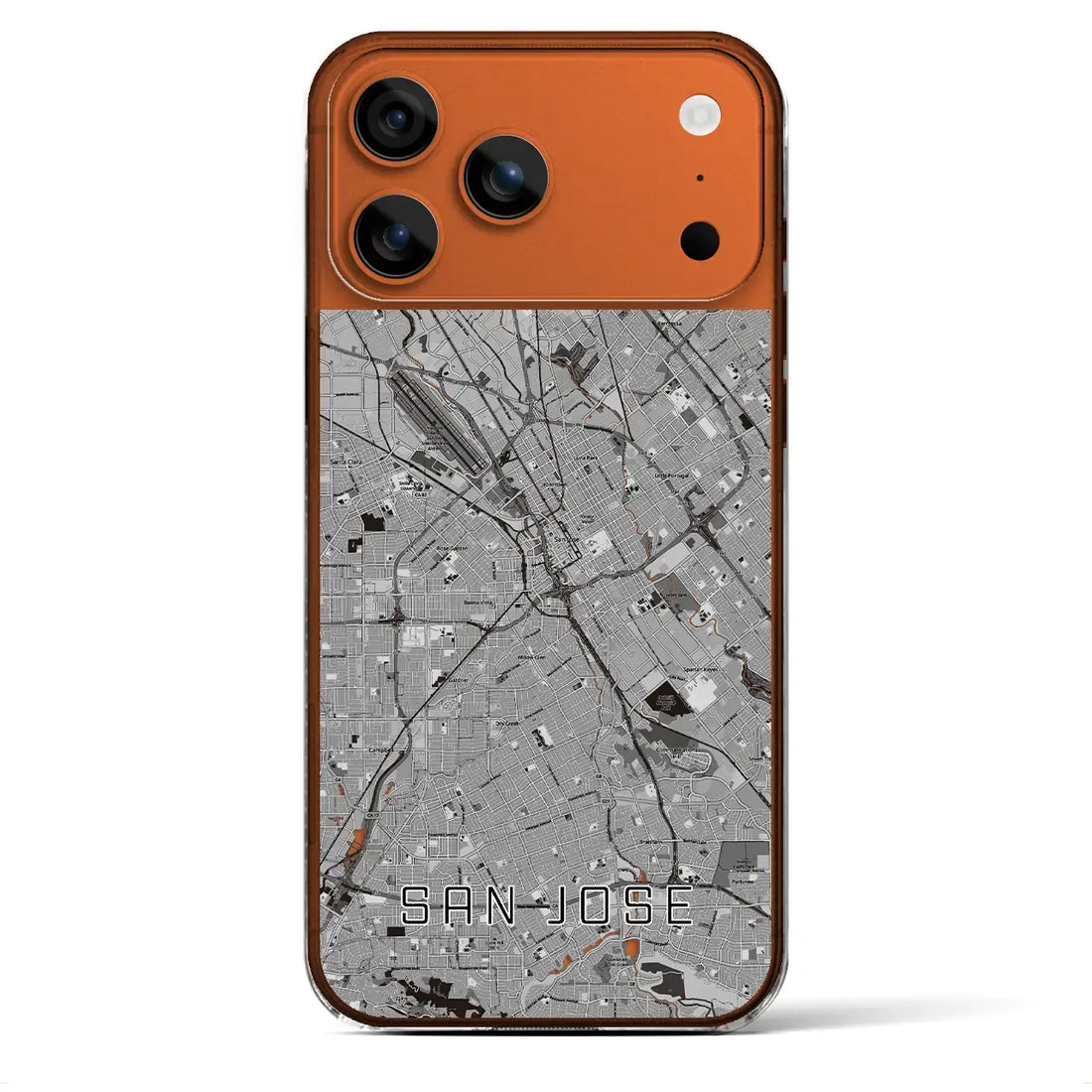 【サンノゼ（アメリカ）】地図柄iPhoneケース（クリアタイプ）