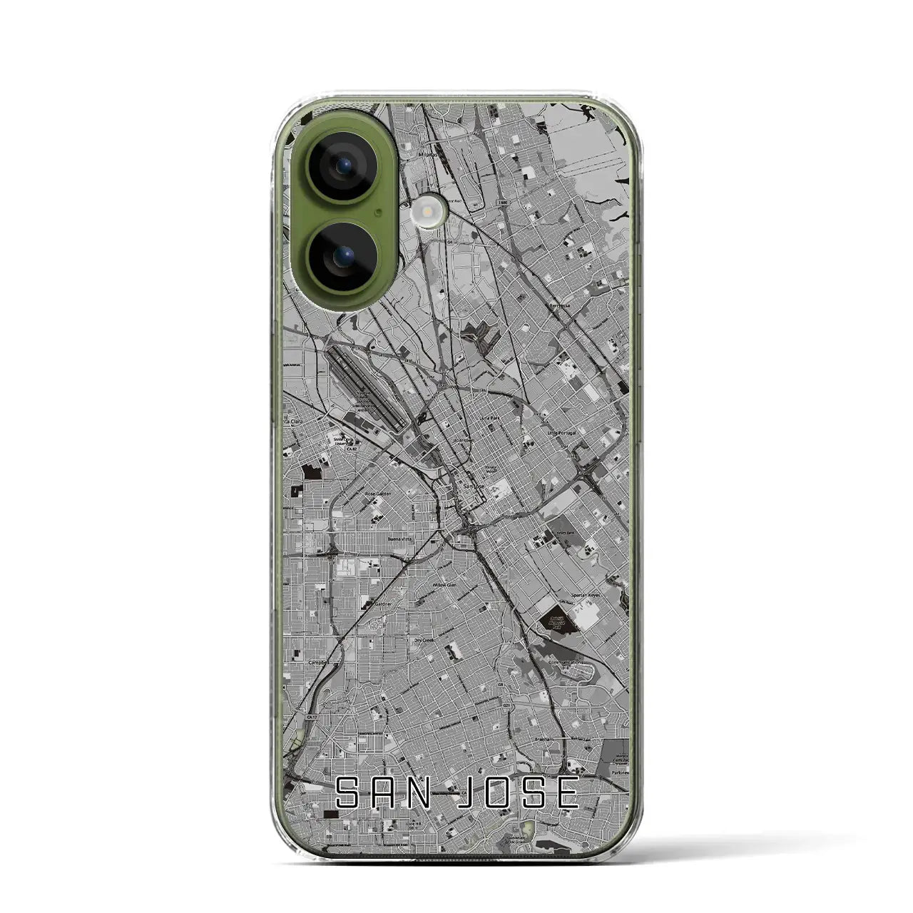 【サンノゼ（アメリカ）】地図柄iPhoneケース（クリアタイプ）