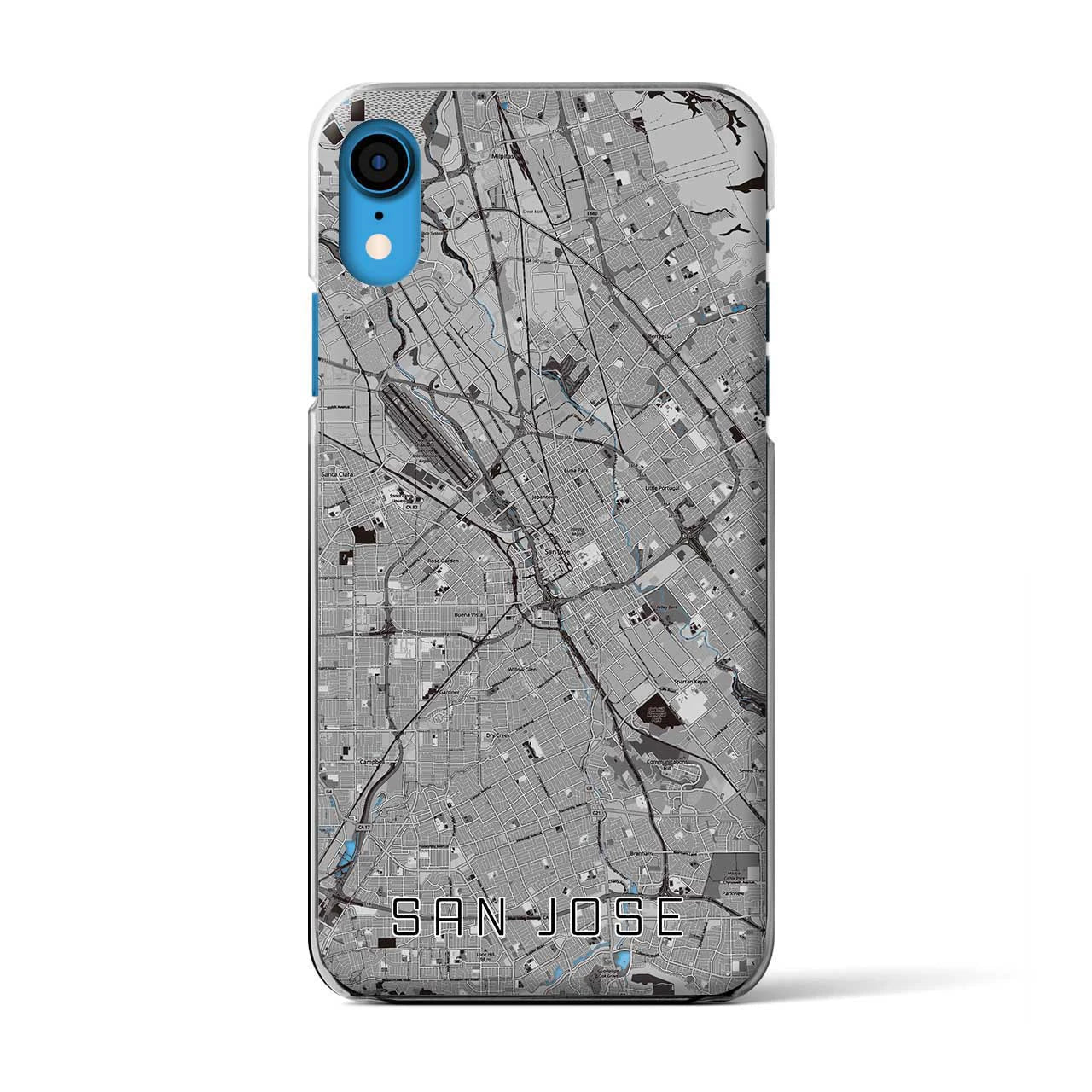 【サンノゼ（アメリカ）】地図柄iPhoneケース（クリアタイプ）