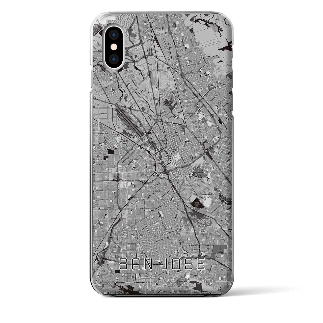 【サンノゼ（アメリカ）】地図柄iPhoneケース（クリアタイプ）