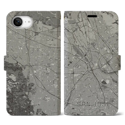 【サンノゼ（アメリカ）】地図柄iPhoneケース（手帳タイプ）