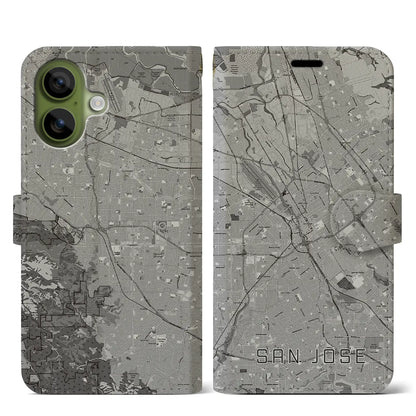 【サンノゼ（アメリカ）】地図柄iPhoneケース（手帳タイプ）