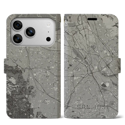 【サンノゼ（アメリカ）】地図柄iPhoneケース（手帳タイプ）