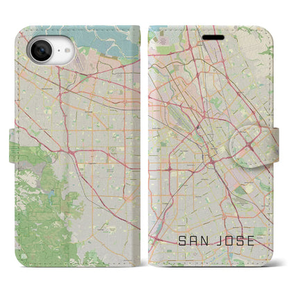 【サンノゼ（アメリカ）】地図柄iPhoneケース（手帳タイプ）
