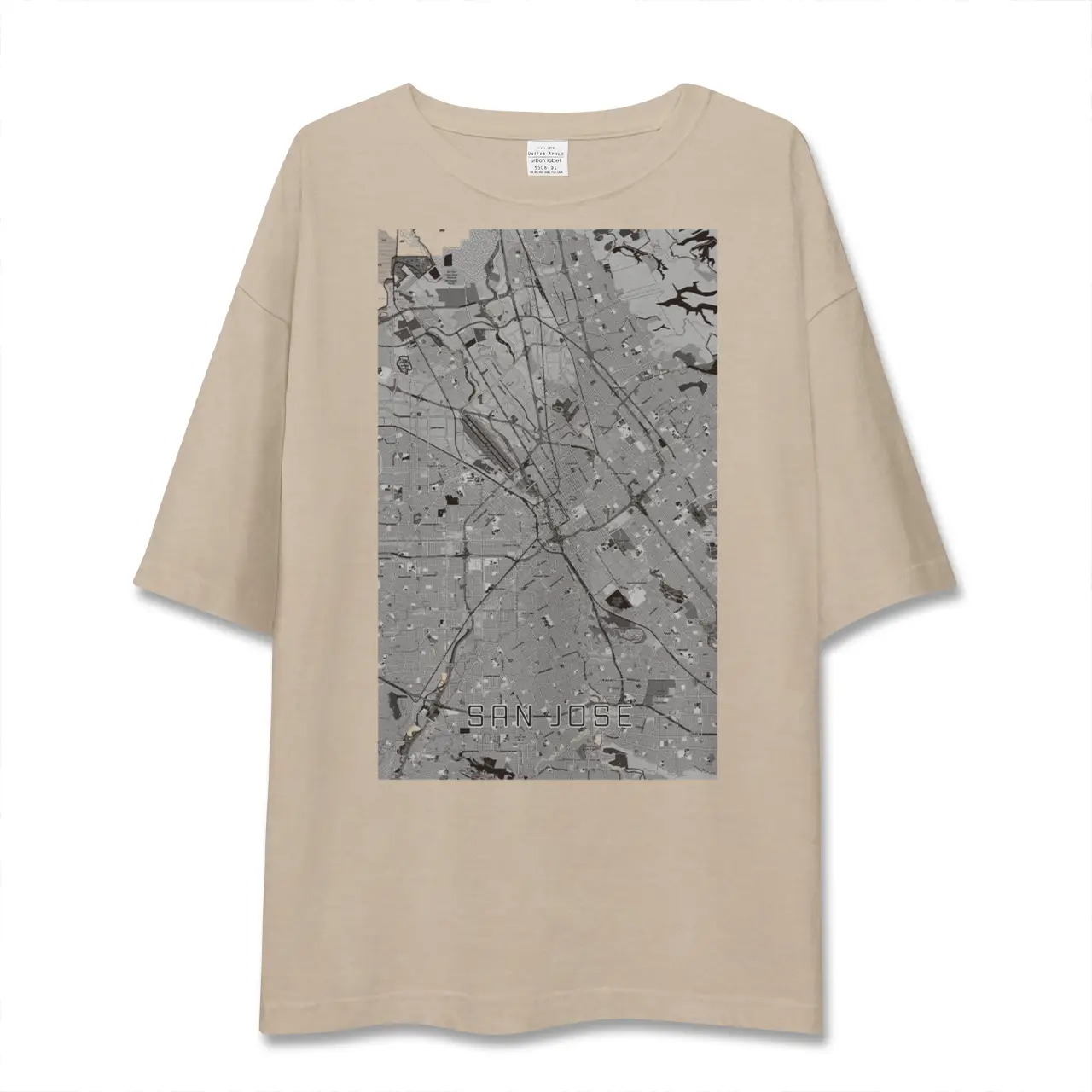 【サンノゼ（アメリカ）】地図柄ビッグシルエットTシャツ