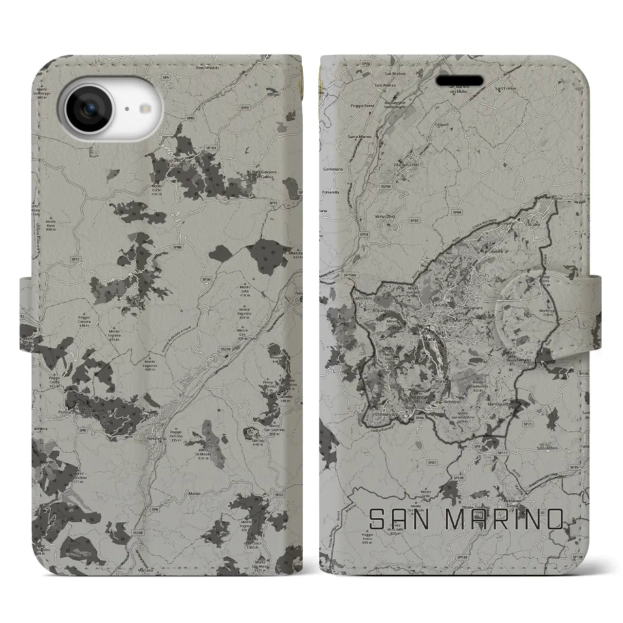 【サンマリノ】地図柄iPhoneケース（手帳タイプ）