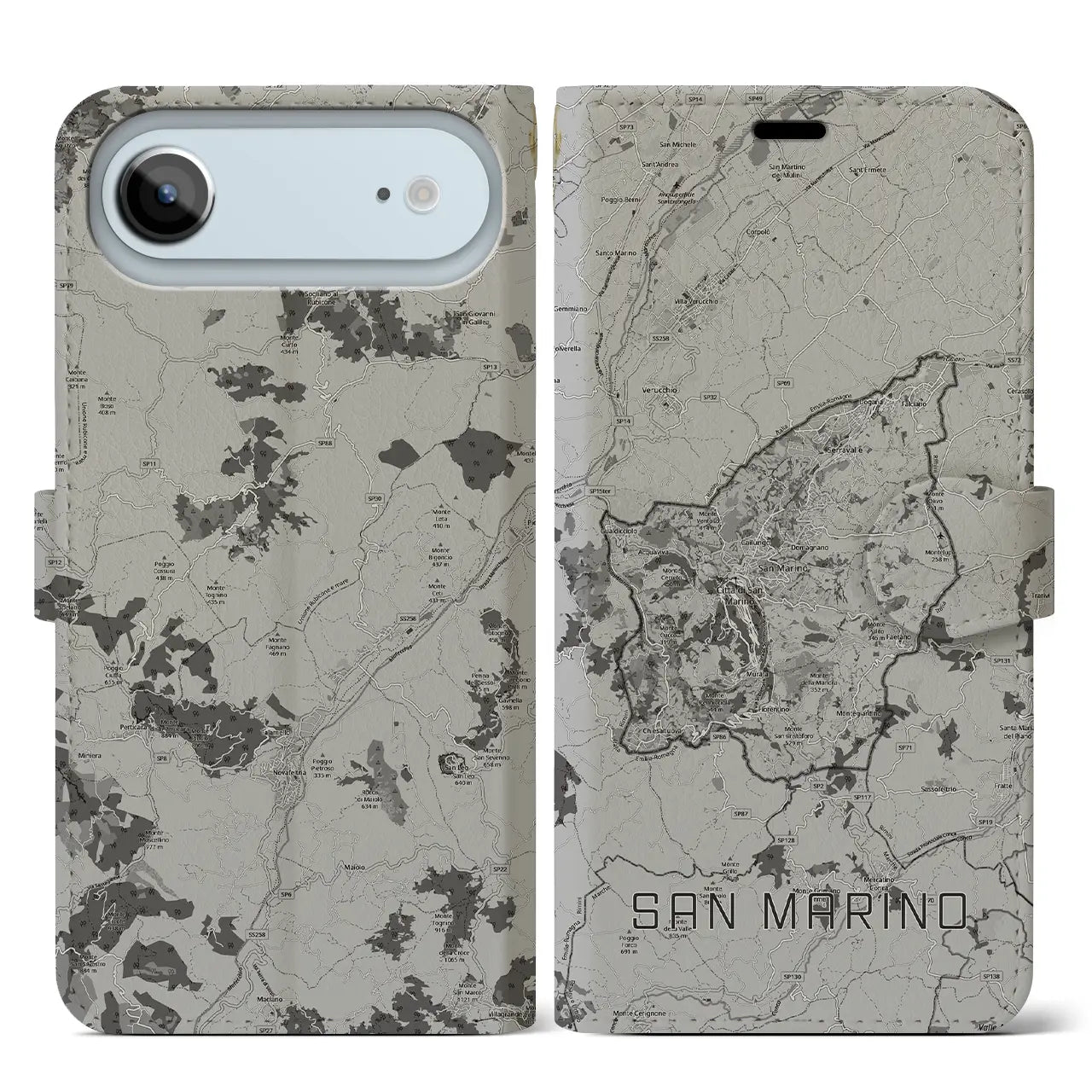 【サンマリノ】地図柄iPhoneケース（手帳タイプ）